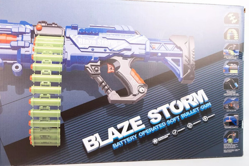 Pistola Lanzadardo Blaze Storm Automatica Recargable 58cm