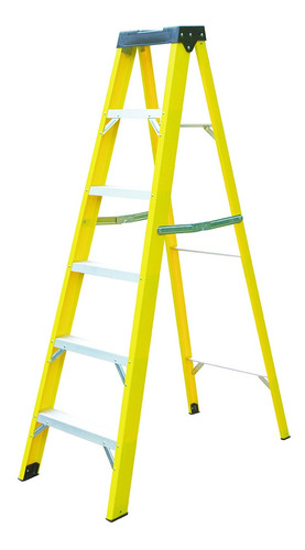 Escalera Plegable Fibra De Vidrio 156 Cm 150 Kg 6 Peldaños