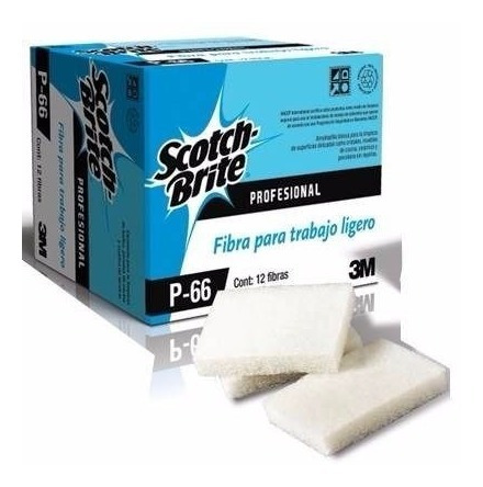 Imagen 2 de 4 de Fibra Scotch Brite Blanca P66 9.2 X 14.6 Cja C 12 Pzas