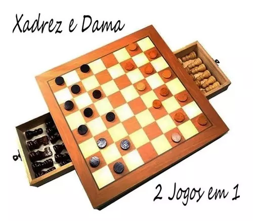 Jogo de Xadrez e Damas 2 em 1 Profissional Hoyle Games Tabuleiro