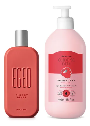 Presente Dia Dos Namorados Egeo Cherry Blast Colônia 90ml + Loção Corporal Cuide-se Bem Framboesa 400ml