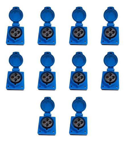 10 Tomada Embutir 3p+t 32a 9h Azul 220/250v