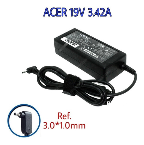 Imagen 2 de 2 de Cargador Acer 19v 3.42a 3.0*1.0mm Laptop