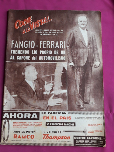 Revista Coche A La Vista N° 188 Marzo De 1963 Fangio Ferrari