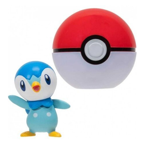 Pokemon Piplup Con Pokebola Roja Y Blanca Clip N Go