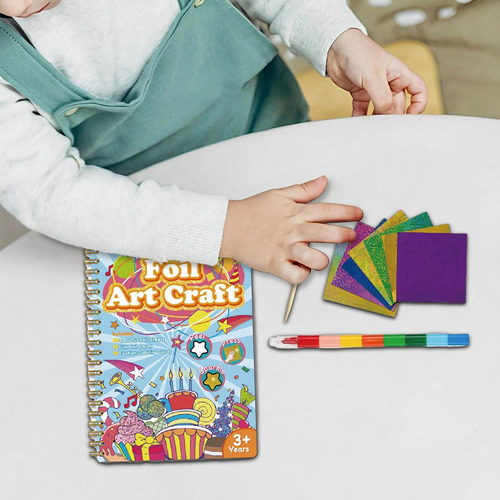 Libro De Pegatinas Con Papel De Aluminio Para Manualidades B