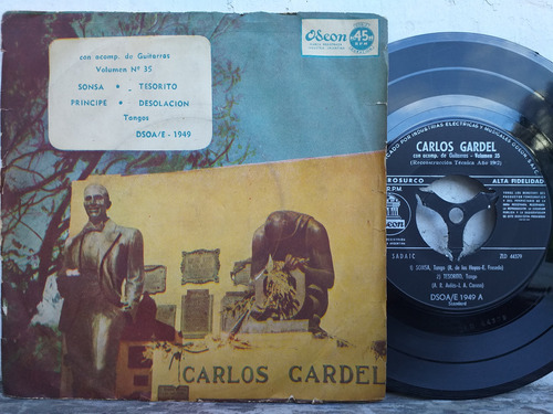 Carlos Gardel - Volumen 42 - Malevito - Ep Vinilo 1963 Tango