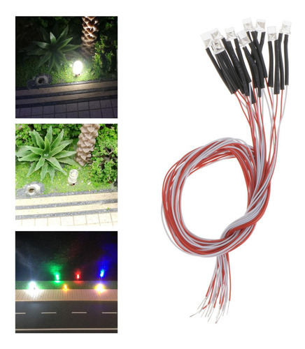 . 3 Cables Led Con Cable Cálido Rojo Azul Verde Amarillo