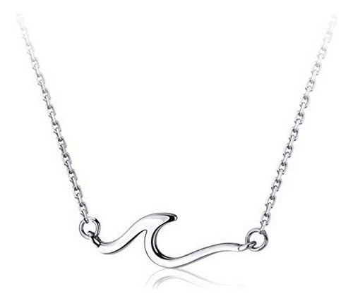 Collar - Ocean Wave Necklace For Women Teen Girls Kids 925 S
