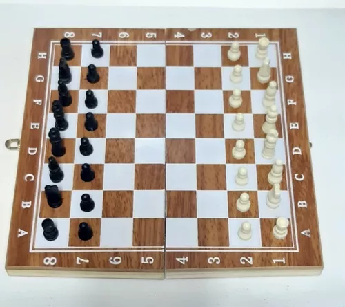 Jogo de xadrez De Madeira 3 Em 1 24 x 24 Cm - CHESS - Jogo de