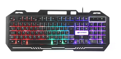 Teclado Membrana Gamer C3tech Kg-40bk Colorido Usb