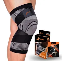 Comprar Hyperz.- Rodillera Deportiva De Compresión Ideal para Gym y Crossfit Ortopédica Ajustable y Elastica para dar Soporte a la Rodilla Color Negro Talla L Grande