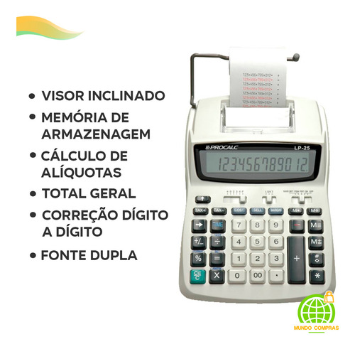 Calculadora De Mesa Com Bobina De Impressão Escritório Lp25