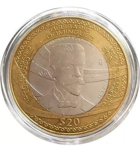 Moneda 20 Pesos Conmemorativa Belisario Dominguez Año 2013