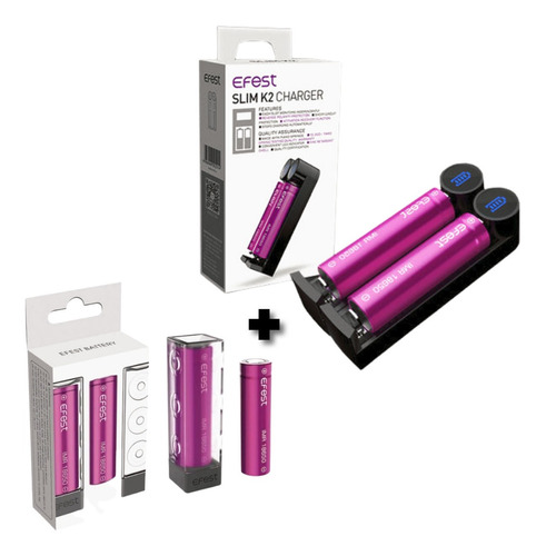 Pack Efest Cargador + 2 Baterias 18650 3000mah 35a Original 