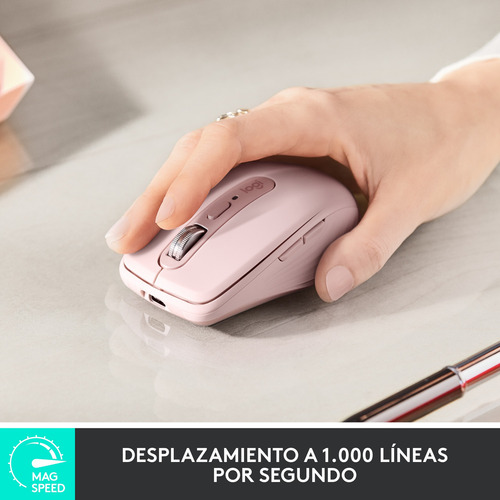 Kit Logitech Teclado Mx Keys Mini + Mx Anywhere 3s Rosado