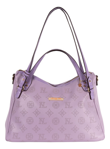 Bolsa De Mano Nicole Lee Monograma Corte Laser Ss22 Color Lila