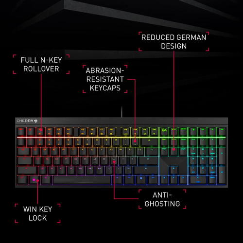 Cherry Mx 2.0s Teclado De Jogos Com Fio Com Iluminação Rgb -