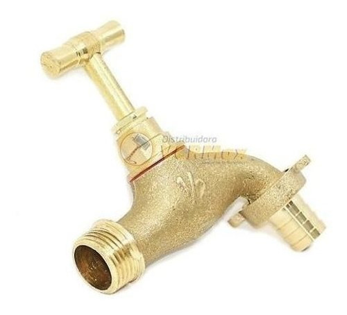 Imagen 2 de 10 de Canilla Para Manguera Y Riego Bronce 1/2 Pulgada