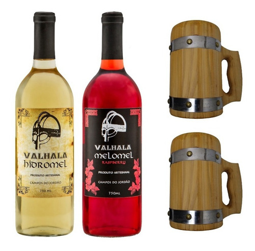 Kit: Valhala - 1 Tradicional + 1 Raspberry + 2caneca Madeira