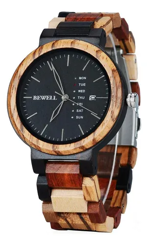 comprar Bewell Hombres Relojes De Madera Coloridos Semana Multifunci