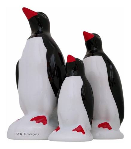 Trio De Pinguim Decoração Geladeira