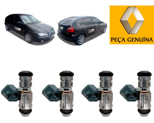 Kit Com 4 Bicos Injetores De Combustivel Megane 1.6 16v K4m