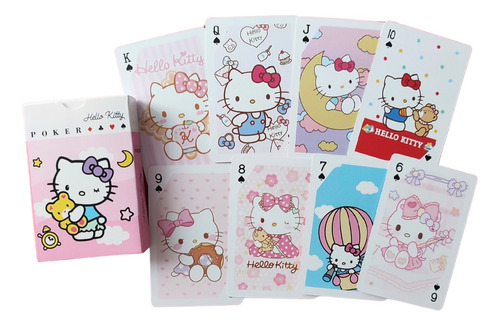 Cartas Poker Naipe Juego Mesa Hello Kitty Y Sus Amigos Kawai