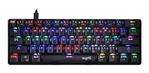Teclado Gamer Mecanico Nisuta Nskbgz61 Outemu Red Software