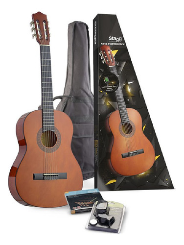 Guitarra Clasica Stagg 4/4 + Funda Afinador Y Cuerdas C542p