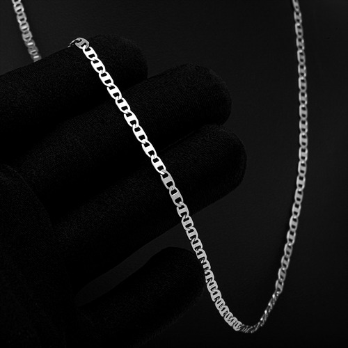 Conjunto Corrente Masculino Piastrine Prata Cj-179 Aço Inox