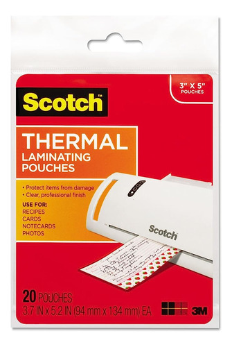 Scotch Tp590220 Fichas Tamaño De Tarjeta Bolsas De Laminació