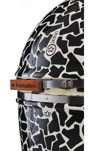 Imagen 5 de 10 de Parrilla Kamado Kb10 Ahumador Premium Art Mo Blanco Y Negro