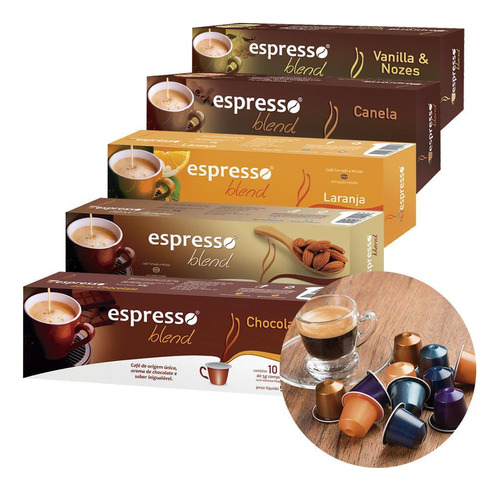 50 Cápsulas Para Nespresso Espresso Blend Seleção De Sabores