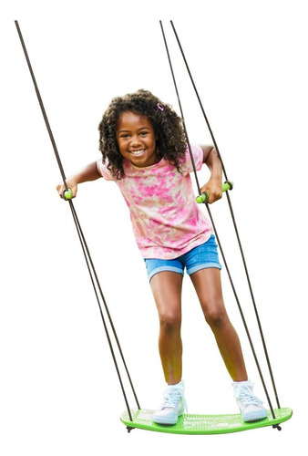 Columpio Oscilante Para Árbol Swurfer Kick Stand Up Con Asas Color Verde