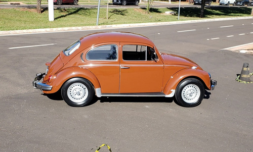 Vw Fusca 1300 1975 Marrom Caravela Placa Preta Impecável