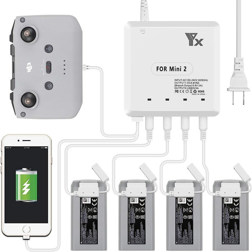 Cargador De Batería 6 En 1 Para Dji Mini 2, Mini Se Drone