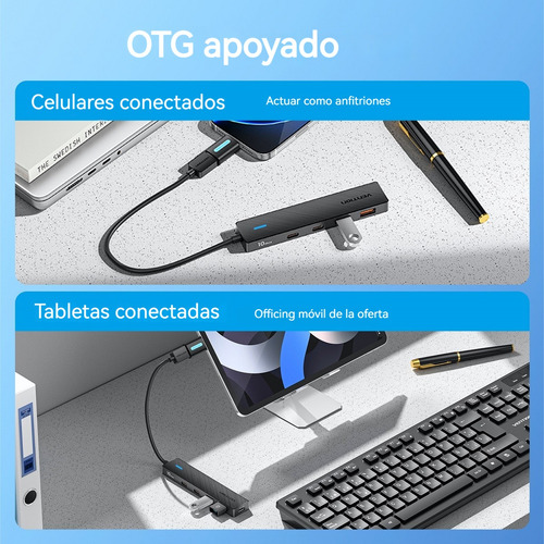 Adaptador Usb-c Hub 5 En 1, 1 Hdmi 4k, 3 Usb, 1 Type-c 100w