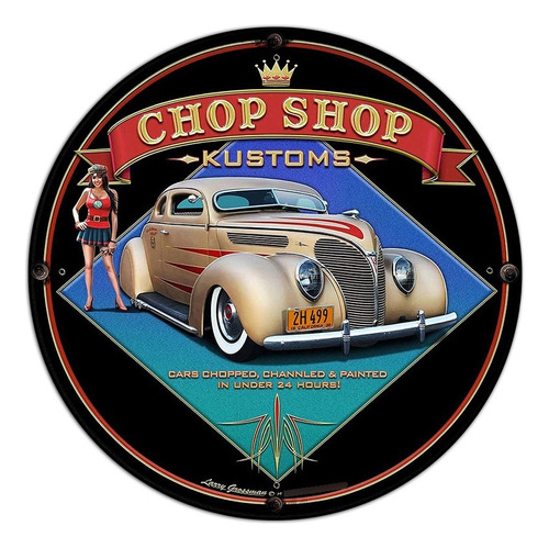 #536 - Cuadro Decorativo Vintage / Hot Rod Auto No Chapa Car