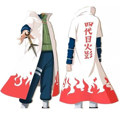 Capa Gabardina Hokage Minato Anime Naruto Shippuden Cosplay