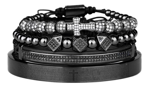 Conjunto Pulseras Pater Noster Black Exclusive Envío Gratis