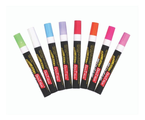 Marcadores Para Vidrio Fluo Officemate Pack 5 Colores -sparc