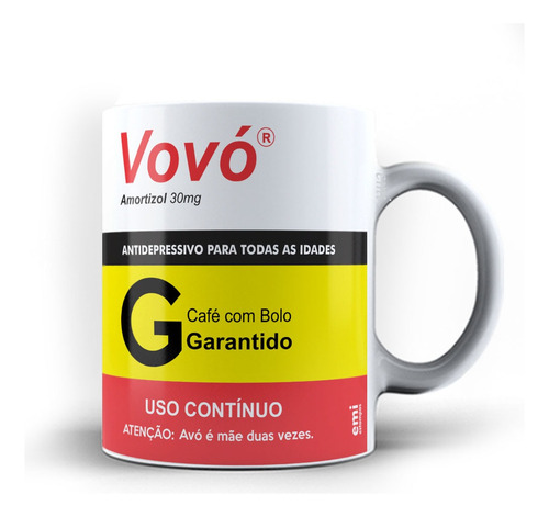 Caneca Xicara Avó Remédio Vovó Amor De Vó 24