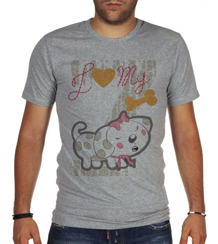 Remera De Hombre Love My Dog Amo A Mi Perro