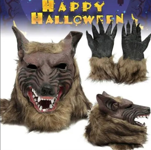 Mascara De Halloween De Terror Latex Hombre Lobo
