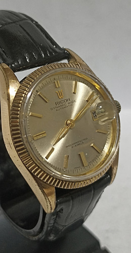 Reloj Japonés Ricoh Automático Negro Dorado Dorado (Usado)