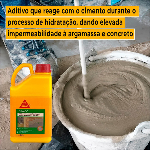 Aditivo Impermeabilizante Sika-1 Proteção P/ Argamassas 3,6l