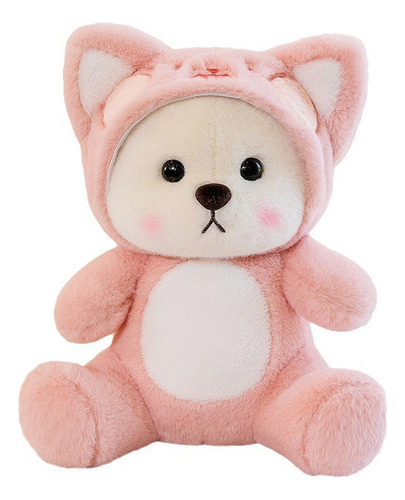 Muñeco Oso Transformado Peluche Gato Rosa