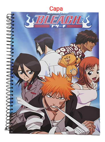 Caderno Univ. Anime Japone Bleach 1 Matéria 96 Fls