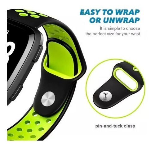 Imagen 4 de 4 de Malla De Silicona Para Fitbit Versa Deportiva Waterproof